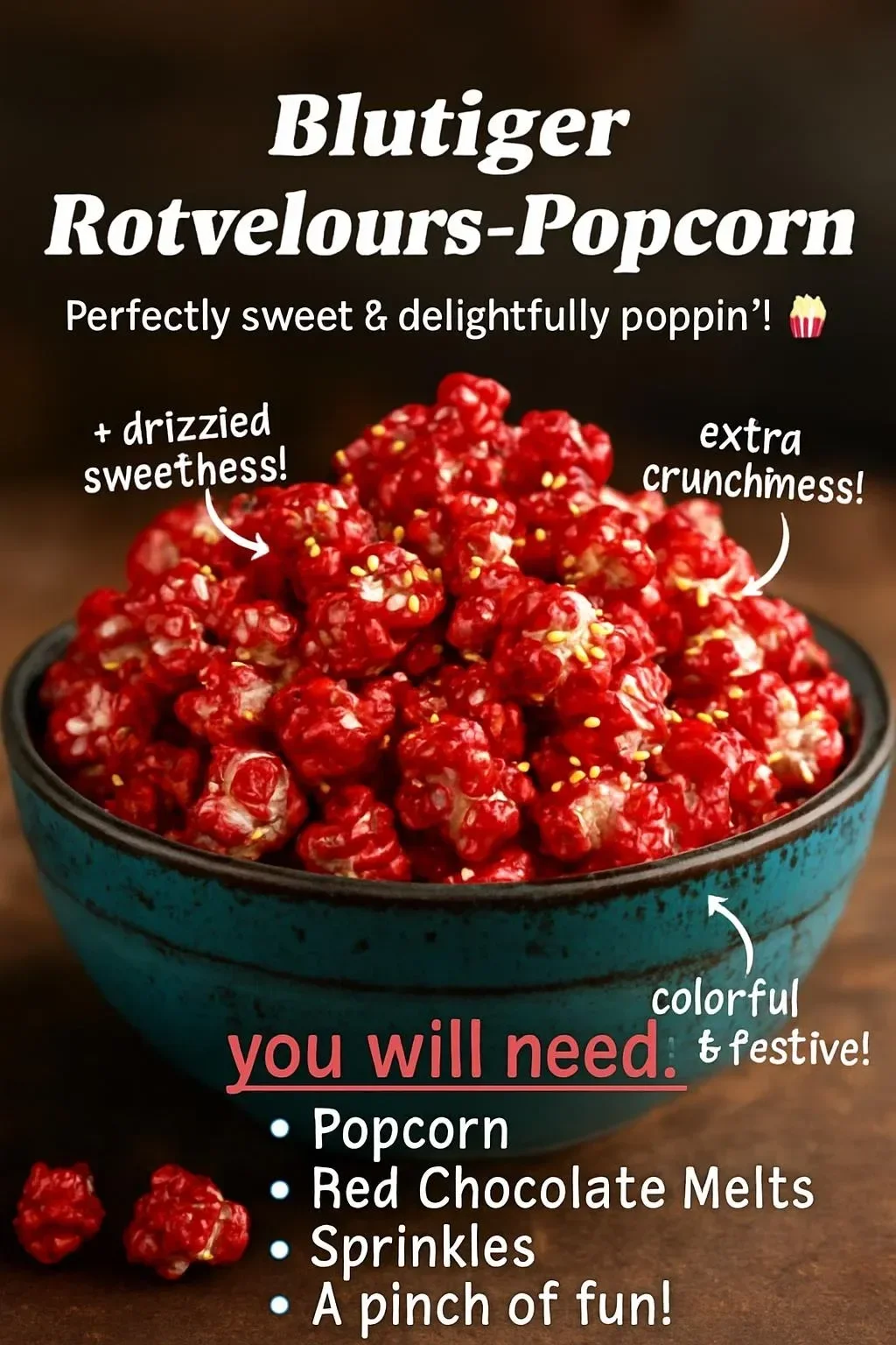 Blutiger Rotvelours-Popcorn