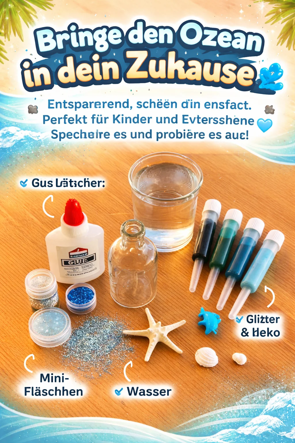 Bringe den Ozean in dein Zuhause ✨🌊 Entspannend, schön und einfach. Perfekt für Kinder und Erwachsene 💙 Speichere es und probiere es aus!