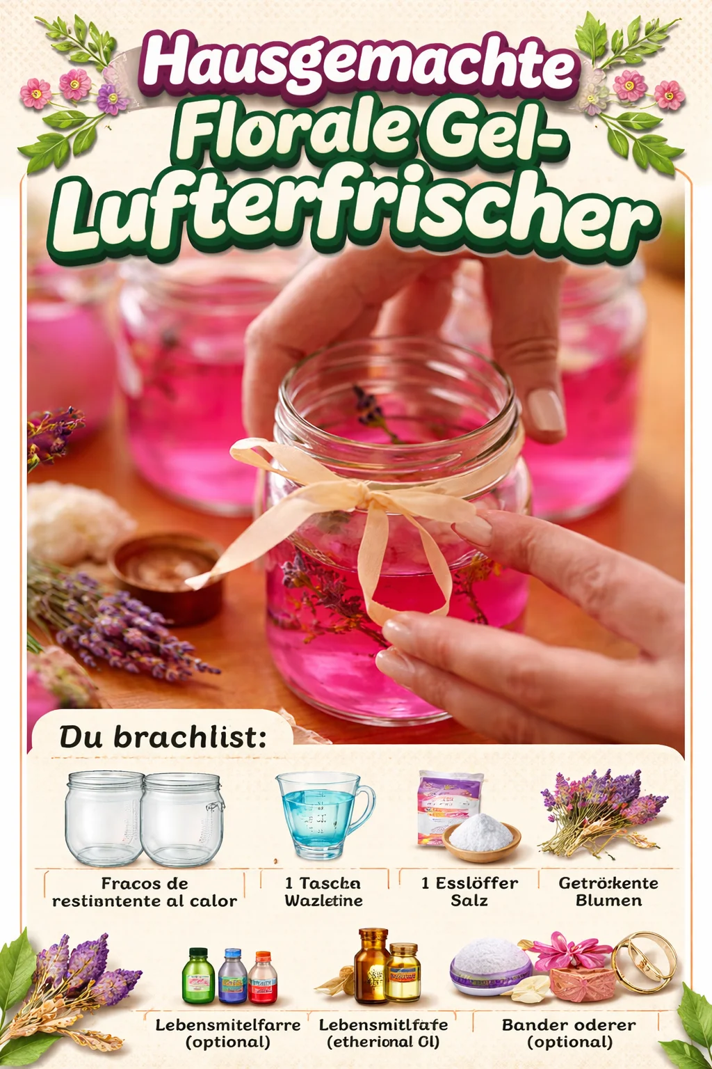 Hausgemachte Florale Gel-Lufterfrischer