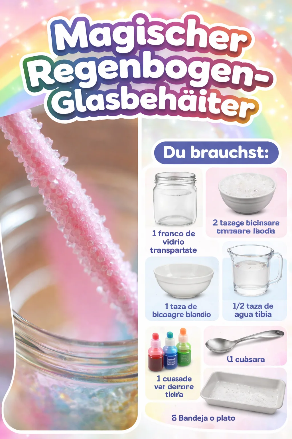 Magischer Regenbogen-Glasbehälter