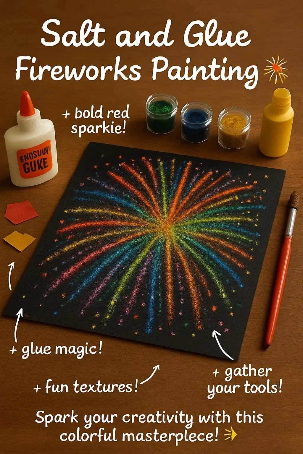 Salz- und Kleber-Feuerwerksmalerei