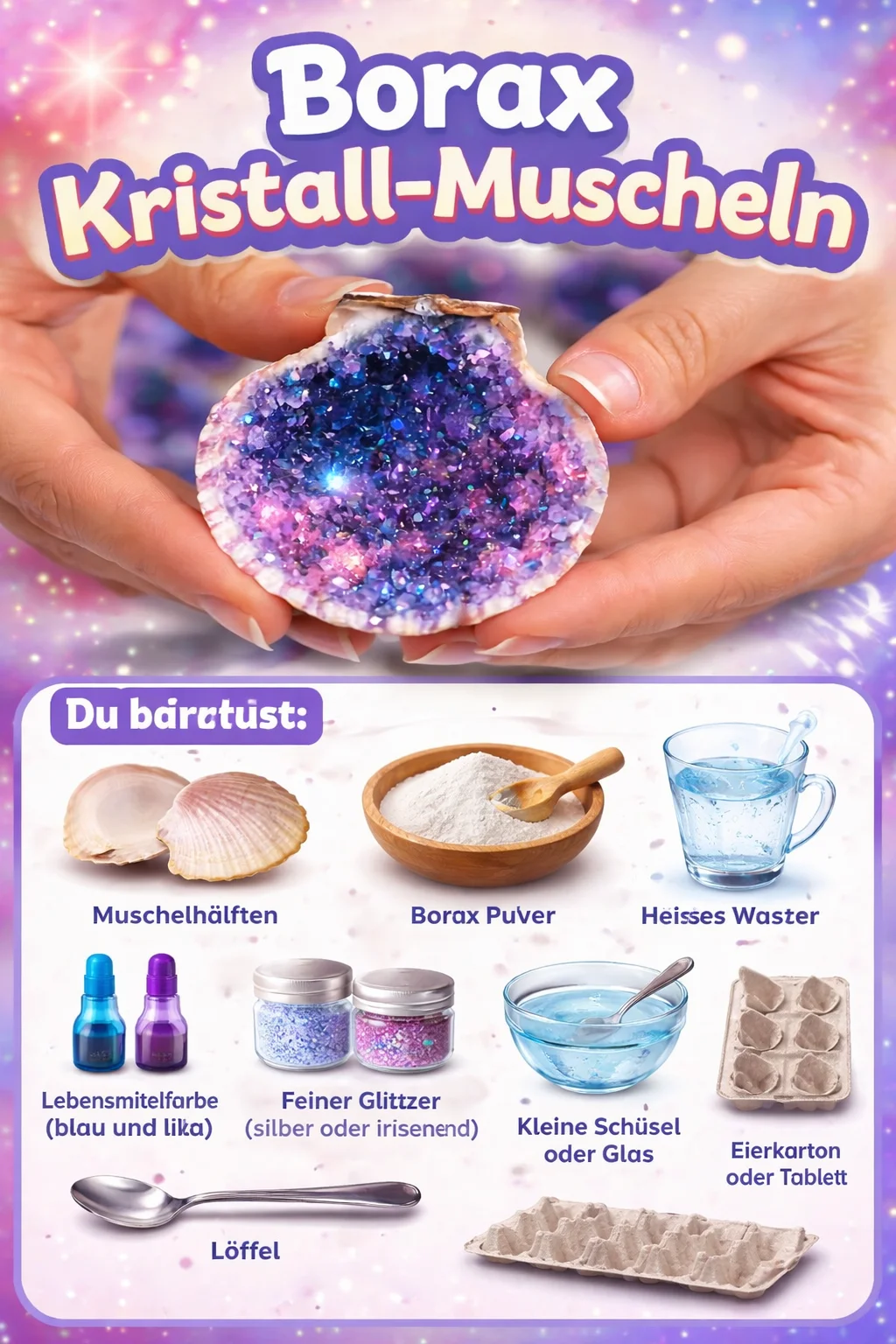 Borax Kristall-Muscheln