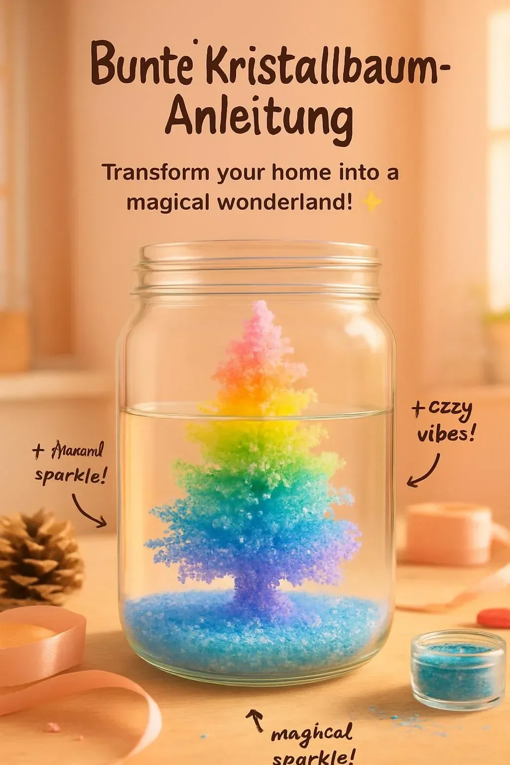 Bunte Kristallbaum-Anleitung