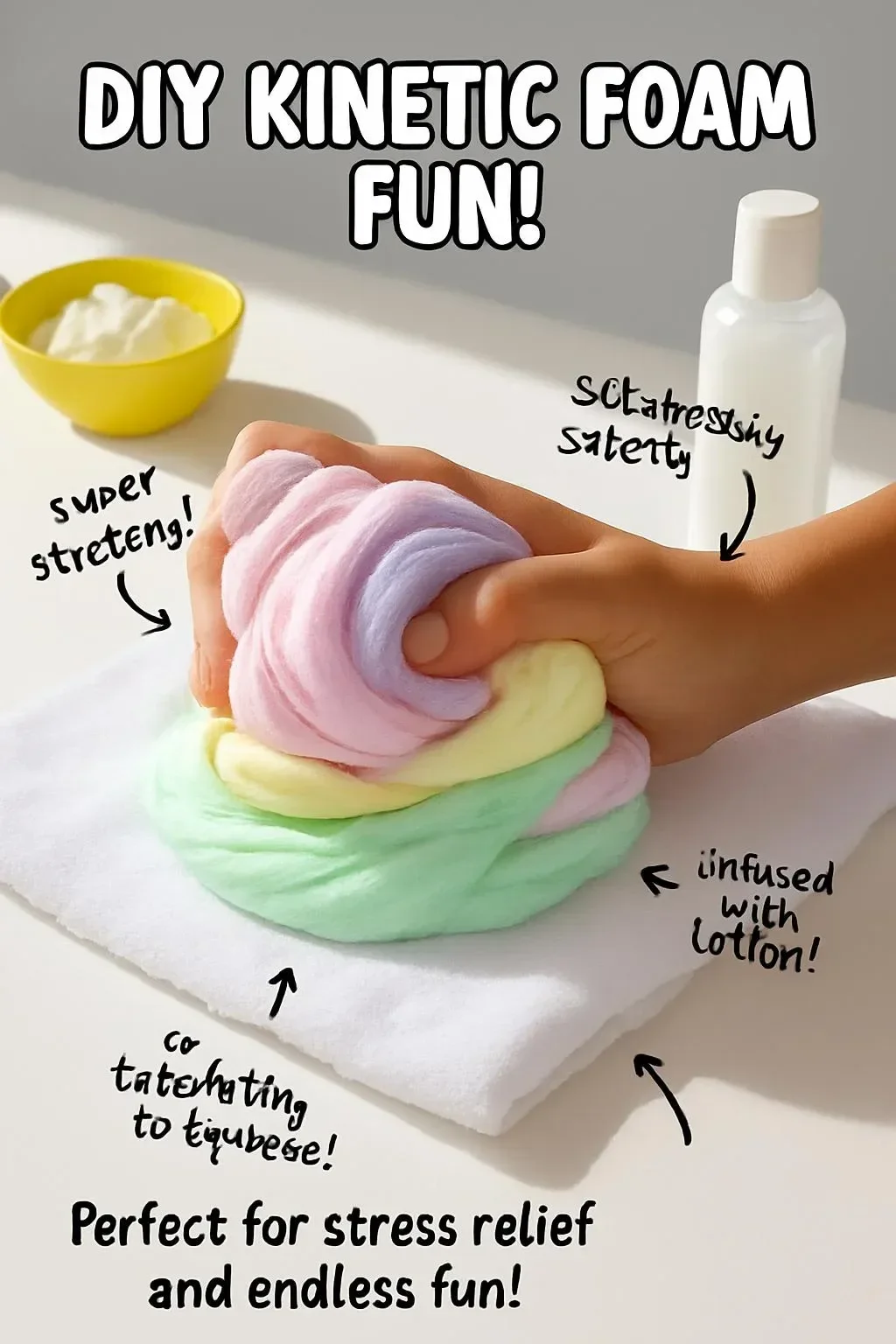 DIY Kinetischer Schaum mit Model Magic und Lotion