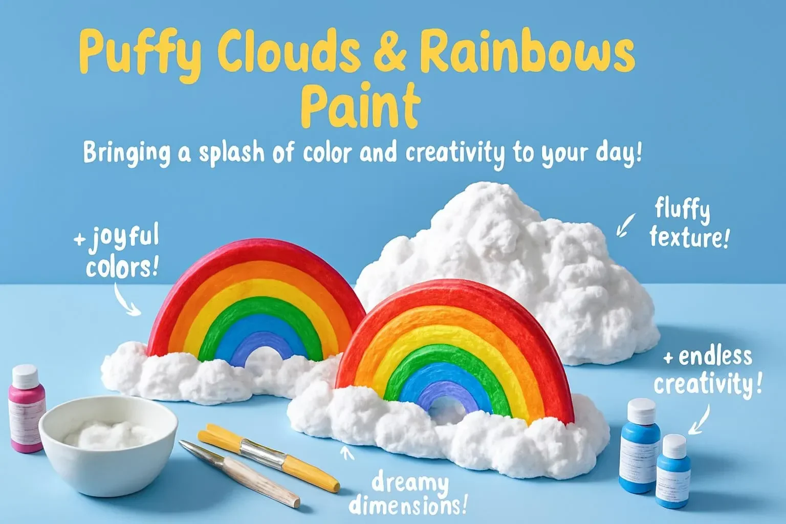 Flauschige Wolken & Regenbögen Farbe