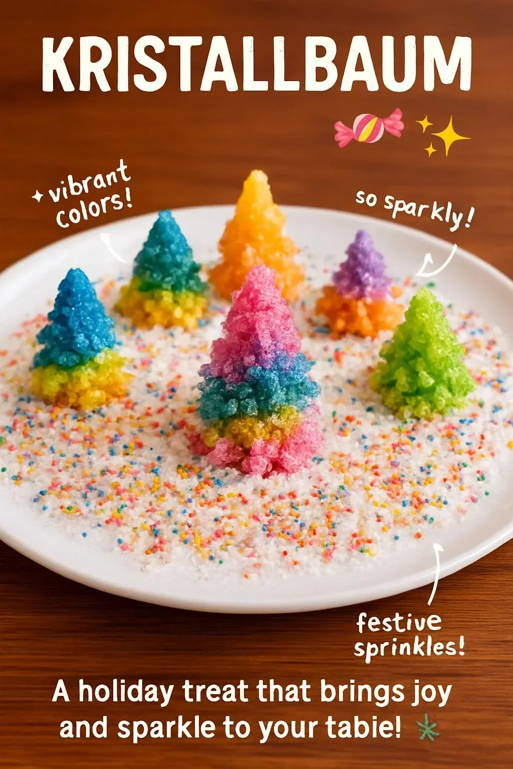 Schöner Kristallbaum mit verschiedenen Kristallen und eleganten Ästen