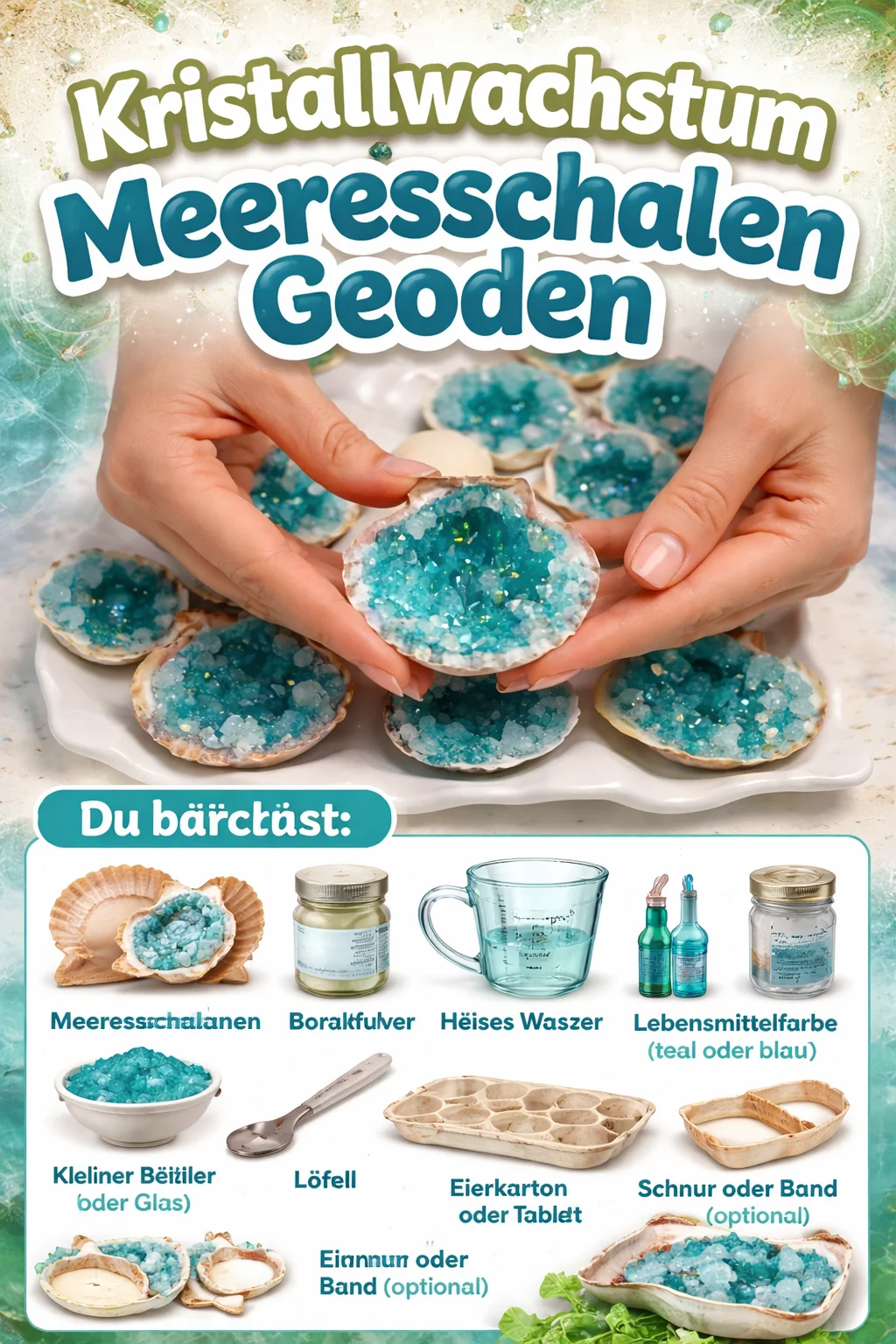 Kristallwachstum Meeresschalen Geoden