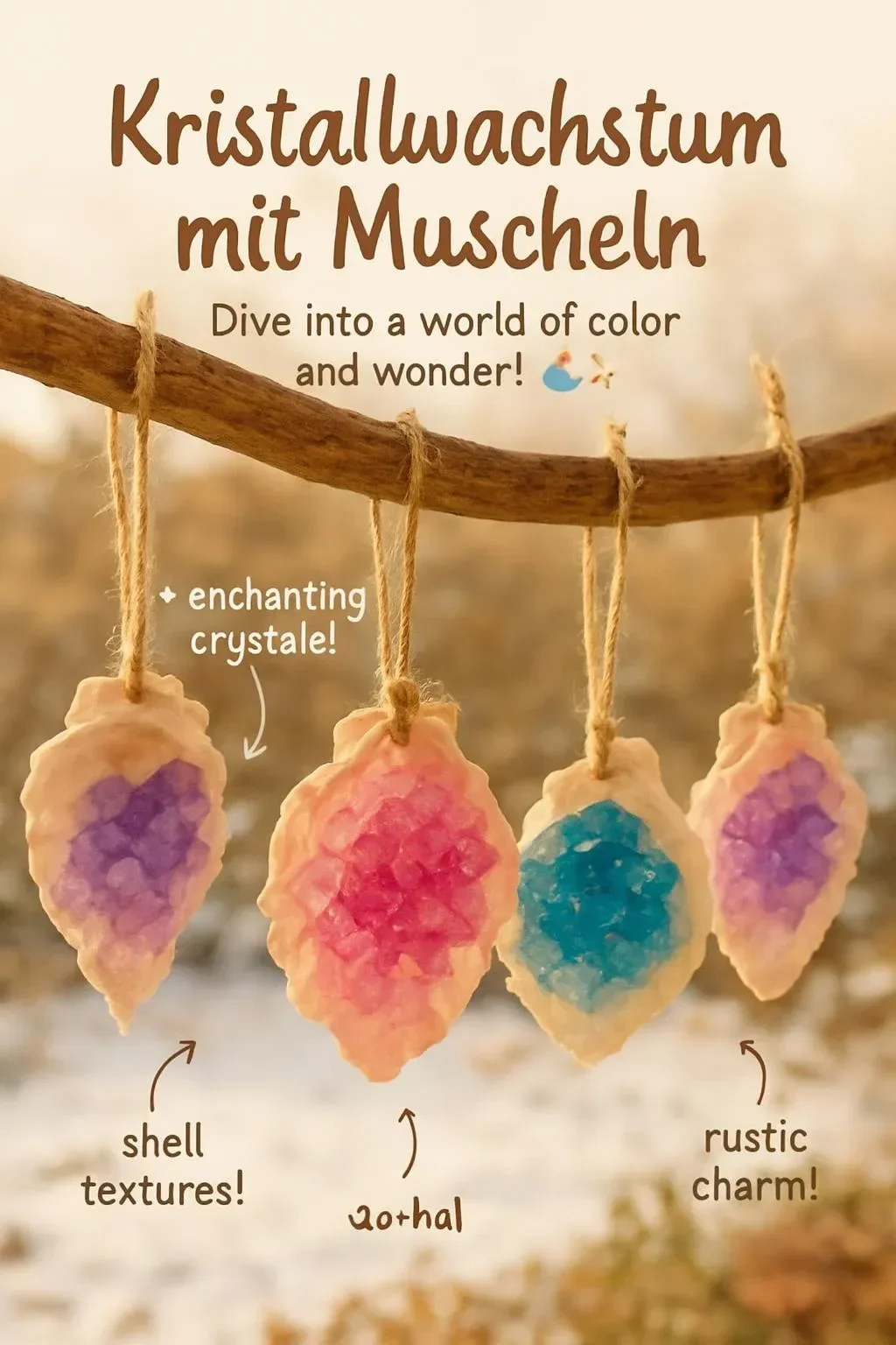 Kristallwachstum mit Muscheln