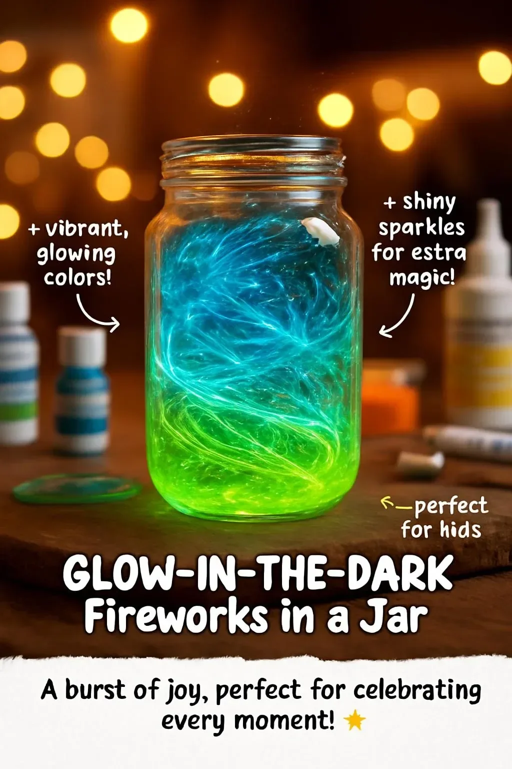 Leuchtende Feuerwerksjar