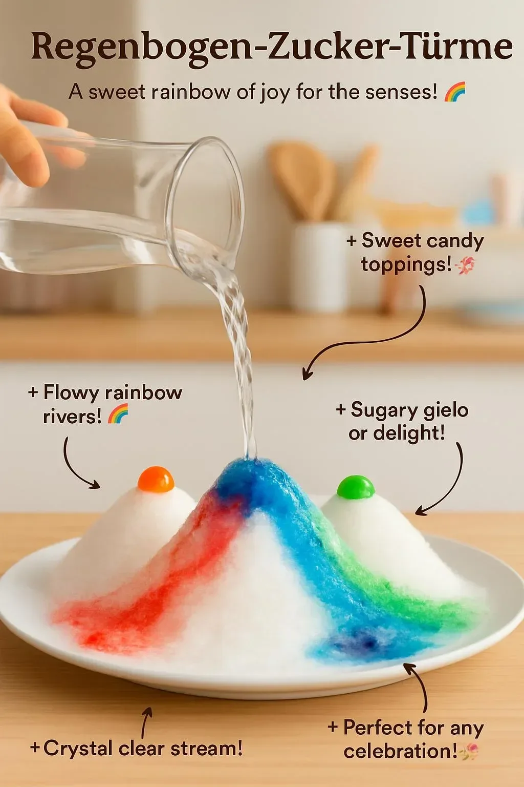 Regenbogen-Zucker-Türme