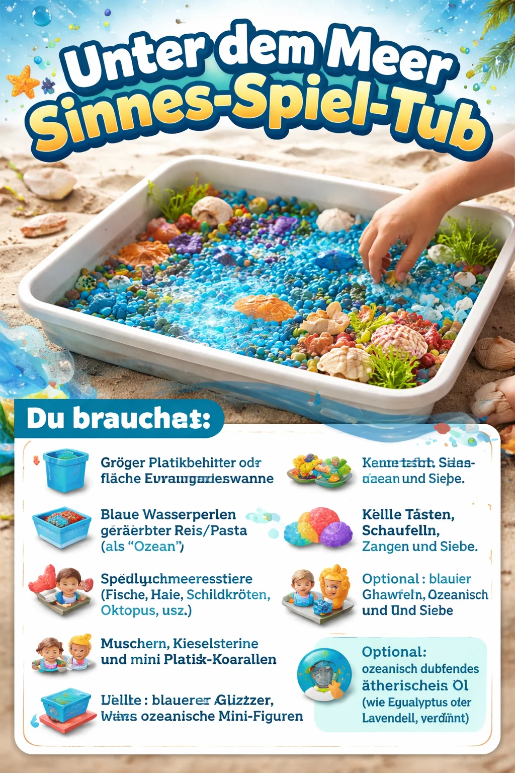 Unter dem Meer Sinnes-Spiel-Tub