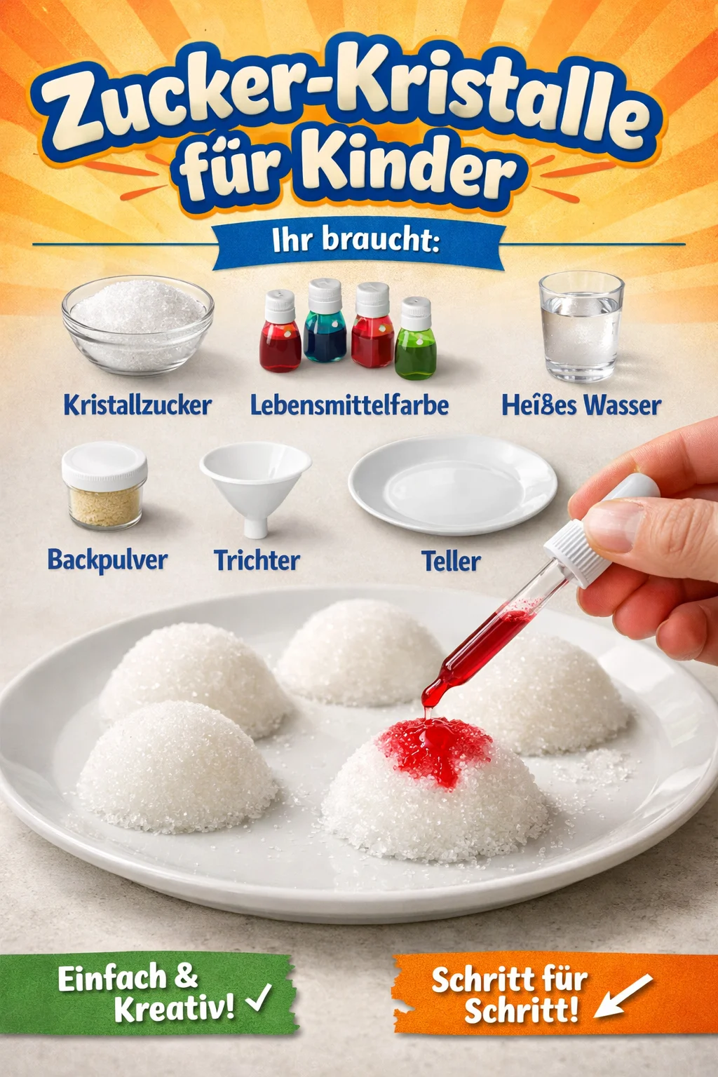 Zucker-Kristalle für Kinder