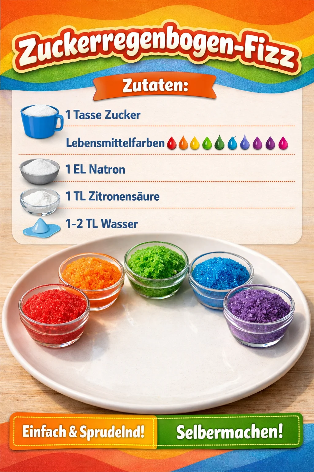 Zuckerregenbogen-Fizz