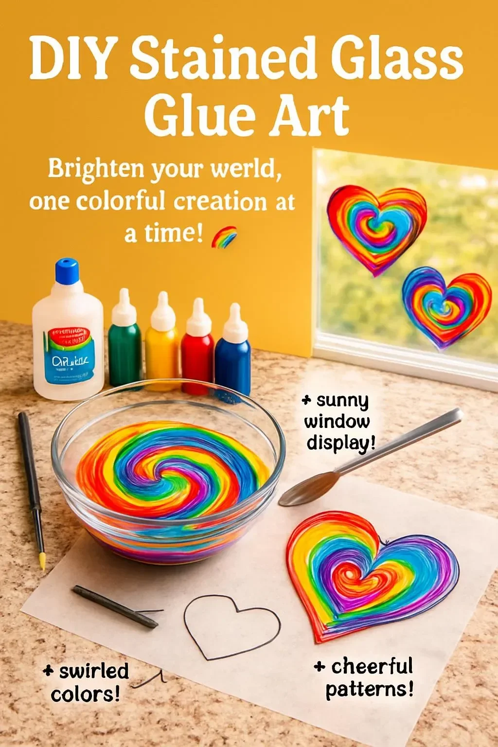 DIY Buntglas Kleberkunst