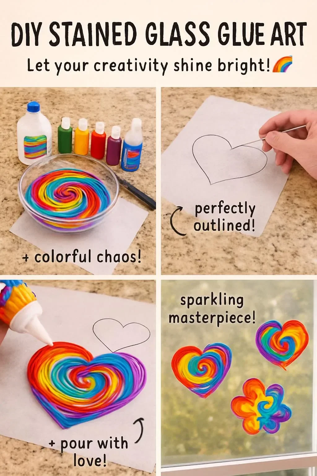 DIY Buntglaskleber-Kunst