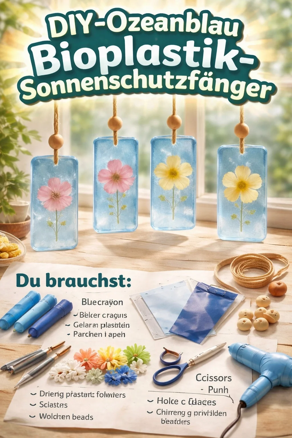 DIY-Ozeanblau Bioplastik-Sonnenschutzfänger