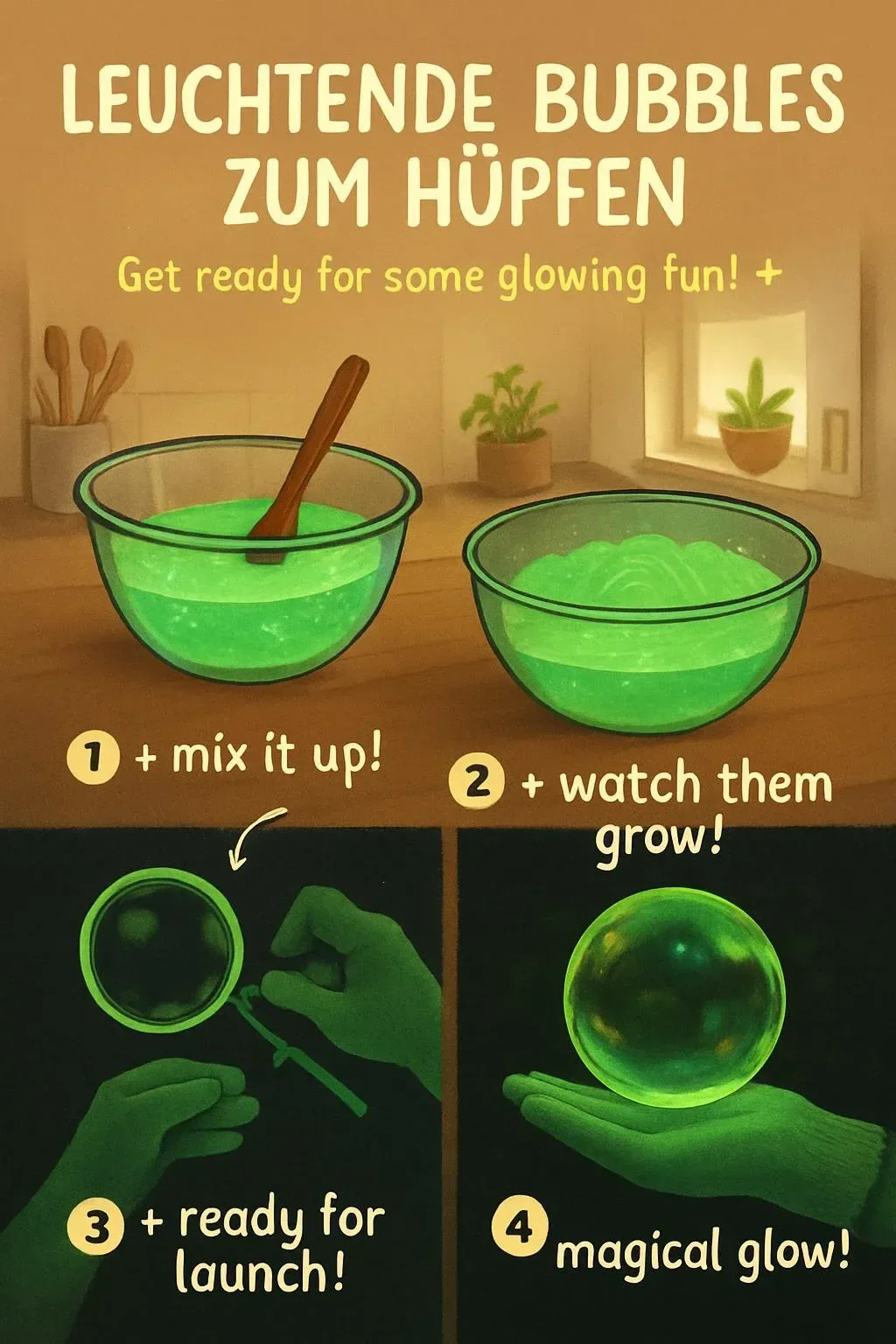 Leuchtende Bubbles zum Hüpfen