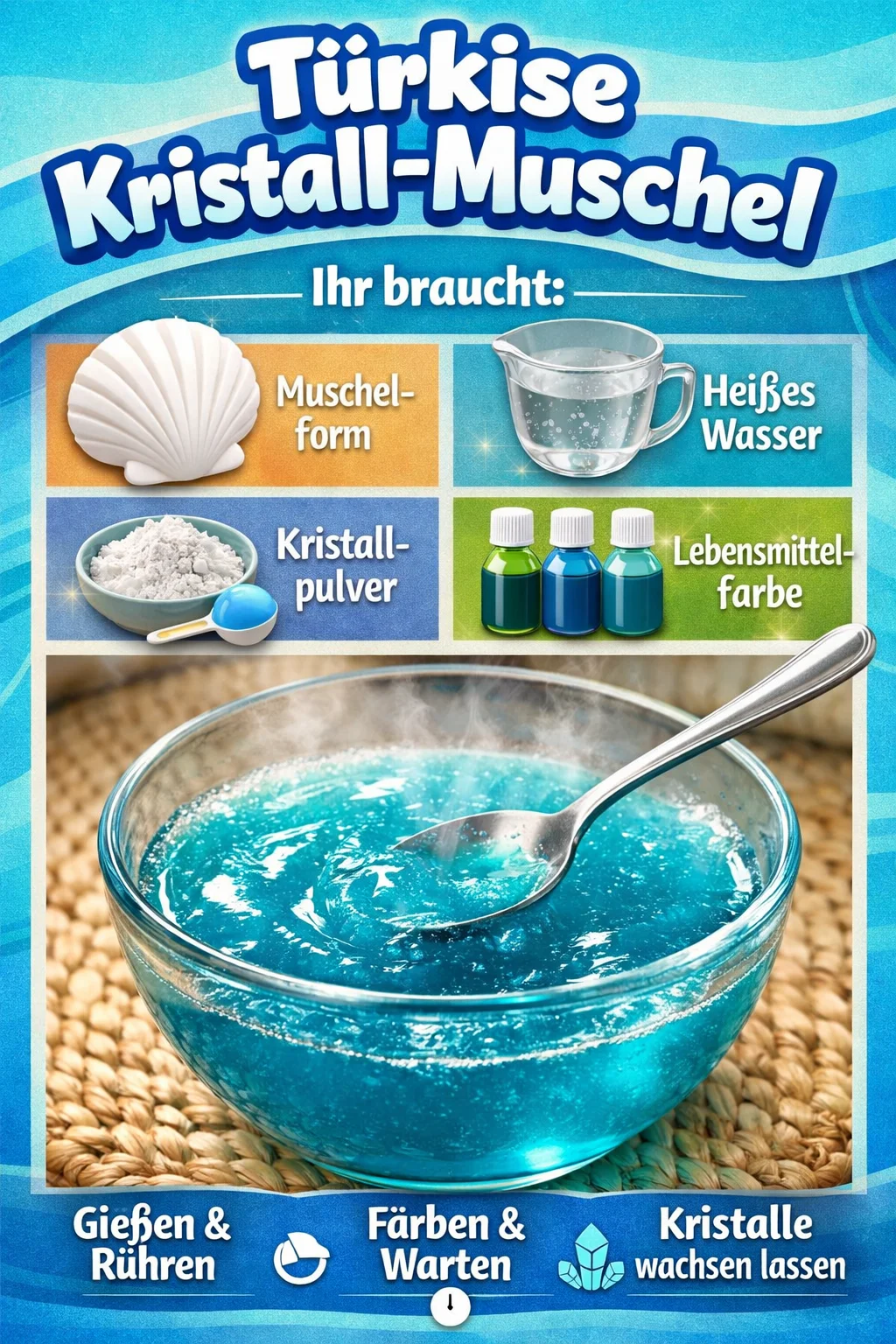 Türkise Kristall-Muschel