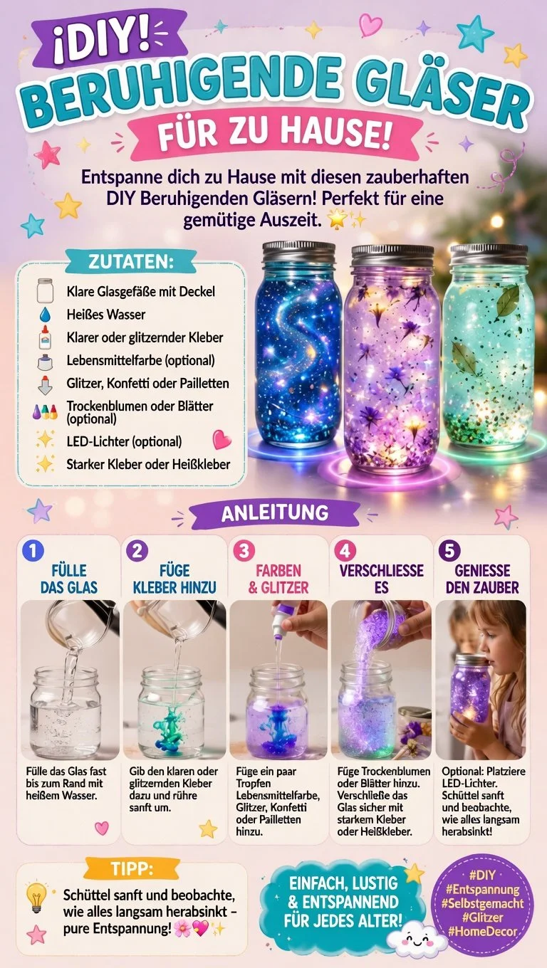 DIY Beruhigende Gläser zum Entspannen zu Hause