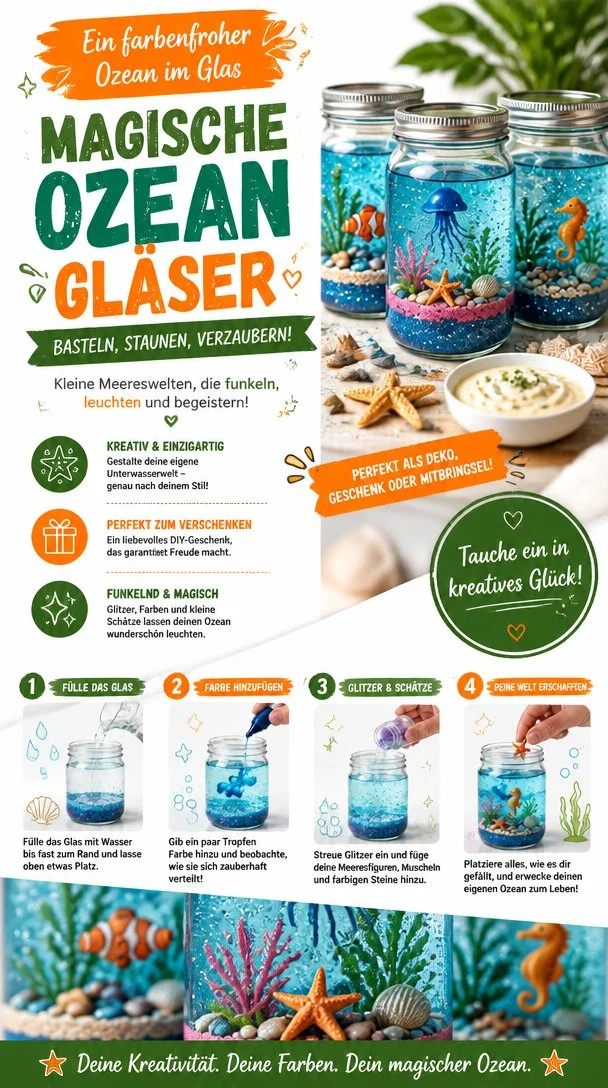 Farbenfroher Ozean im Glas