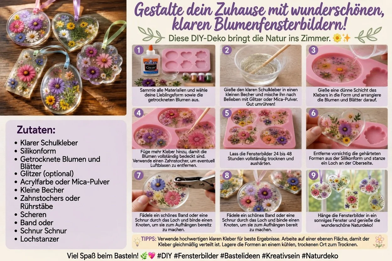 Klare Kleber Blumenfensterbilder