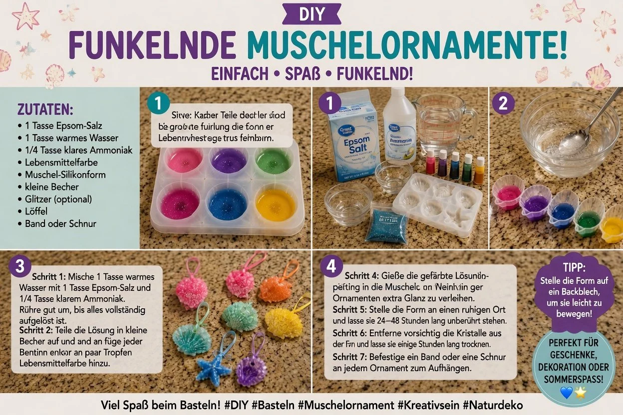 Kristallwachsender Muschelornament