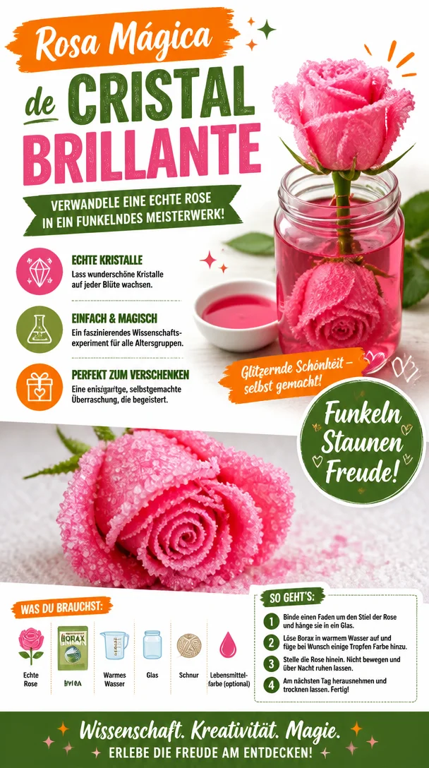 Magische Rose aus strahlendem Kristall