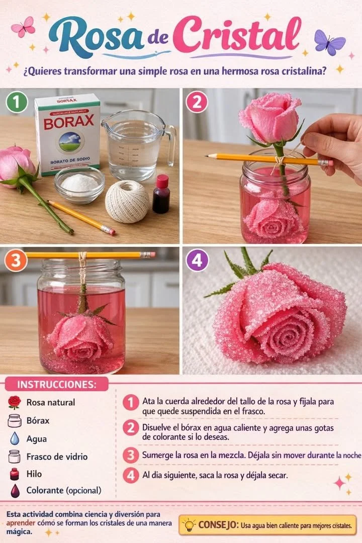 Magische Rose aus strahlendem Kristall