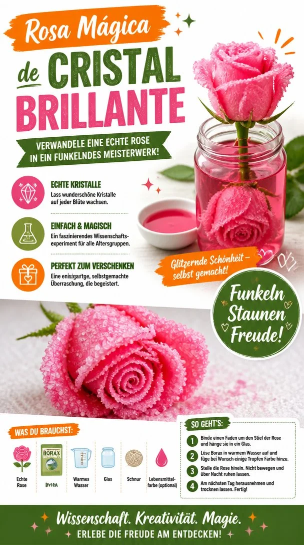 Magische Rose aus strahlendem Kristall