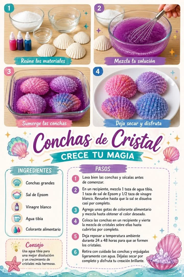 Meeresmuscheln mit glänzenden Kristallen