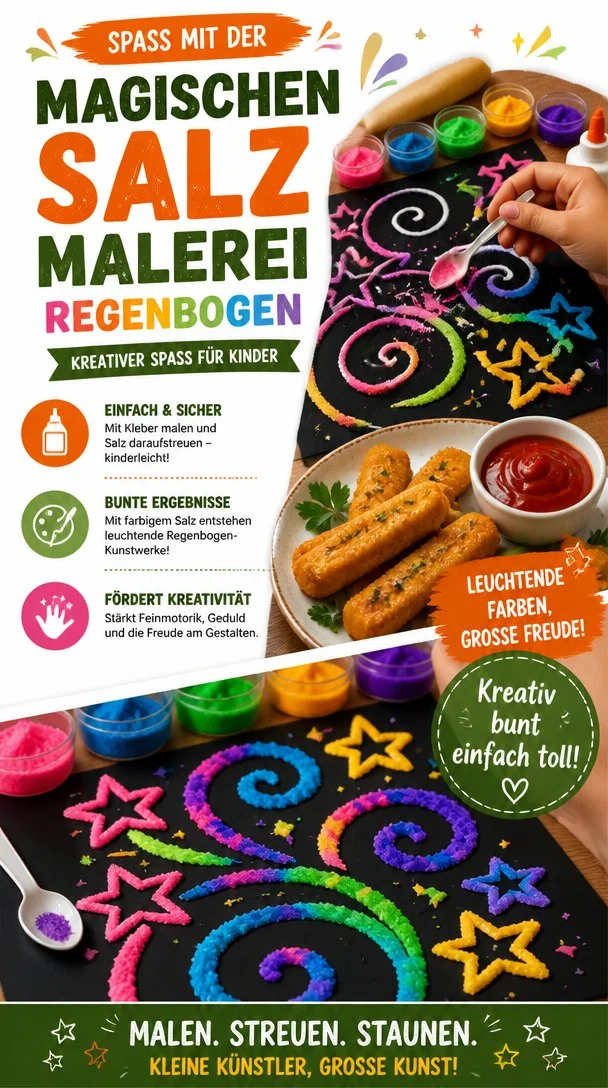 Spaß mit magischen Regenbogen-Salzmalfarben