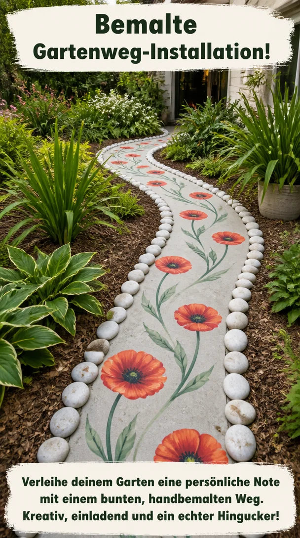 Bemalte Gartenweg-Installation!