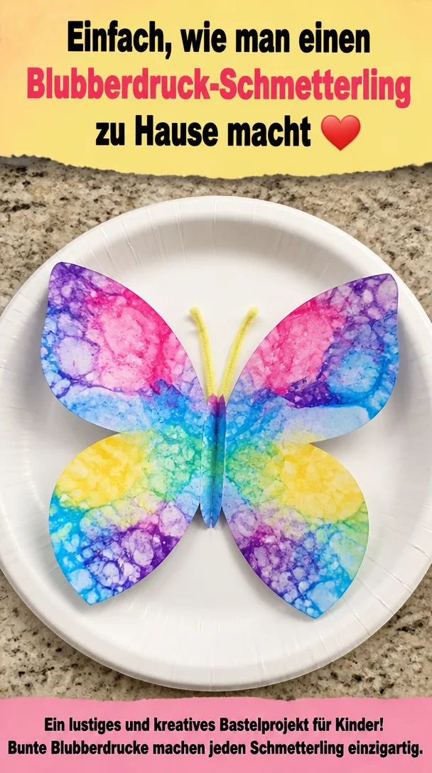 Einfach, wie man einen Blubberdruck-Schmetterling zu Hause macht ❤️