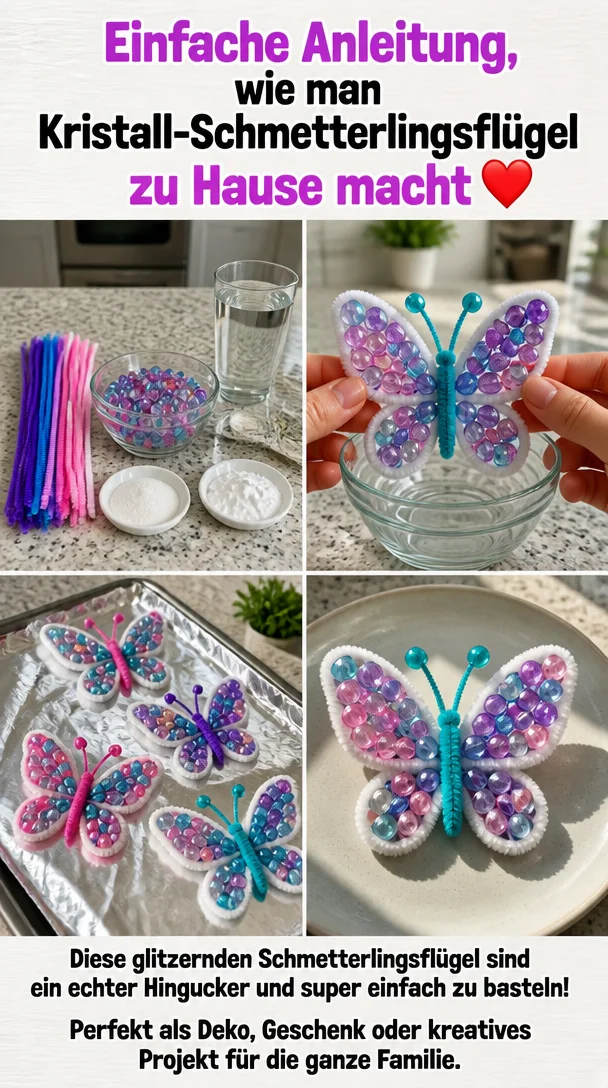 Einfache Anleitung, wie man Kristall-Schmetterlingsflügel zu Hause macht ❤️
