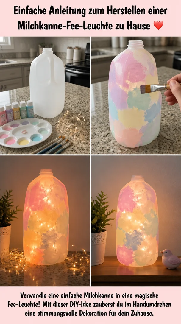 DIY Milchkanne-Fee-Leuchte für eine zauberhafte Wohnatmosphäre