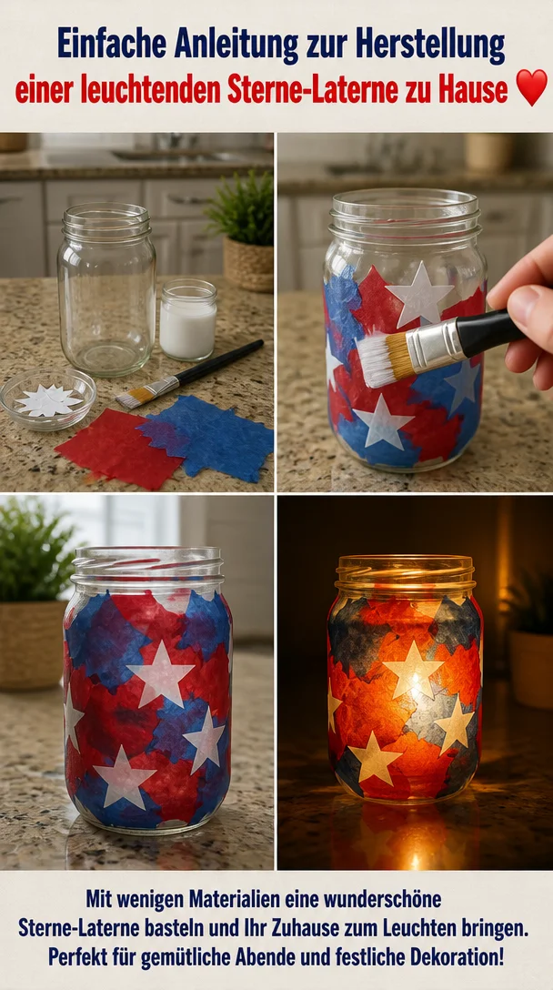 Einfache Anleitung zur Herstellung einer leuchtenden Sterne-Laterne zu Hause ❤️