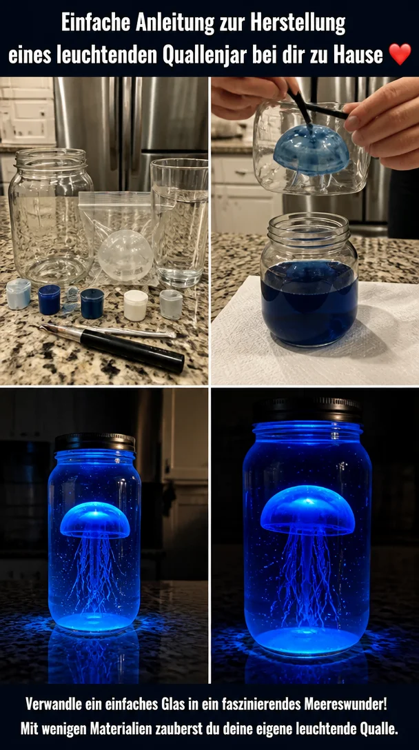 DIY leuchtendes Quallenjar Anleitung für Zuhause