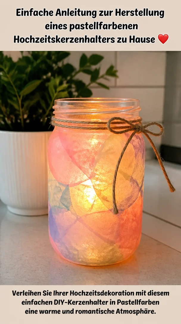 Einfache Anleitung zur Herstellung eines pastellfarbenen Hochzeitskerzenhalters zu Hause ❤️