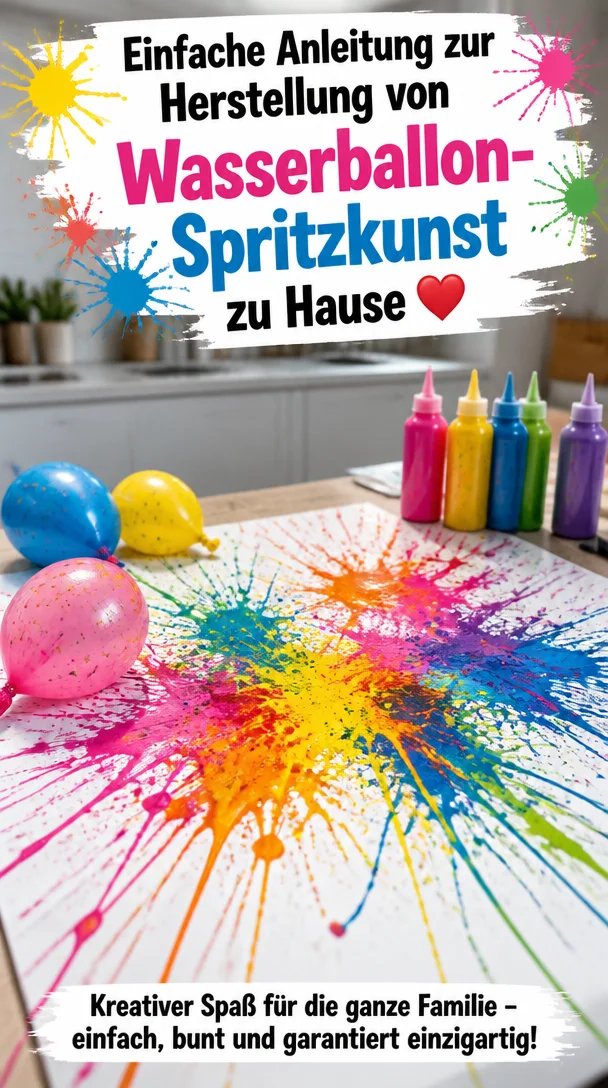 Einfache Anleitung zur Herstellung von Wasserballon-Spritzkunst zu Hause ❤️