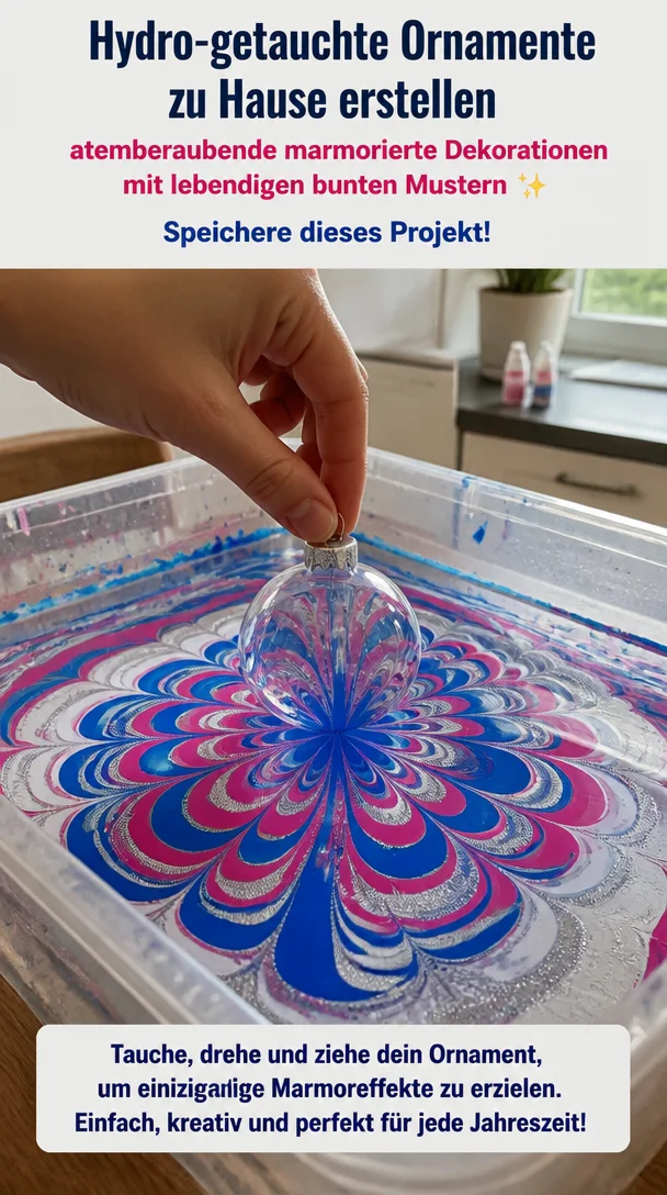Hydro-getauchte Ornamente zu Hause erstellen atemberaubende marmorierte Dekorationen mit lebendigen bunten Mustern ✨ Speichere dieses Projekt!