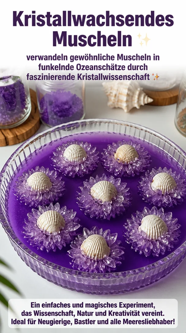 Kristallwachsendes Muscheln verwandeln gewöhnliche Muscheln in funkelnde Ozeanschätze durch faszinierende Kristallwissenschaft ✨ Speicher dieses Projekt!