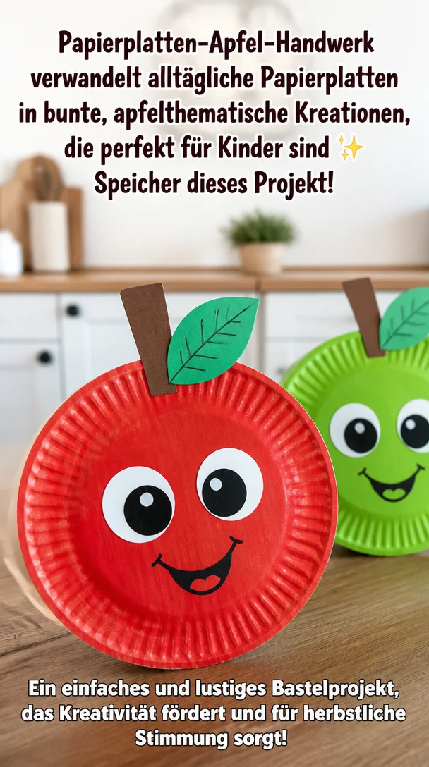 Papierplatten-Apfel-Handwerk verwandelt alltägliche Papierplatten in bunte, apfelthematische Kreationen, die perfekt für Kinder sind ✨ Speicher dieses Projekt!