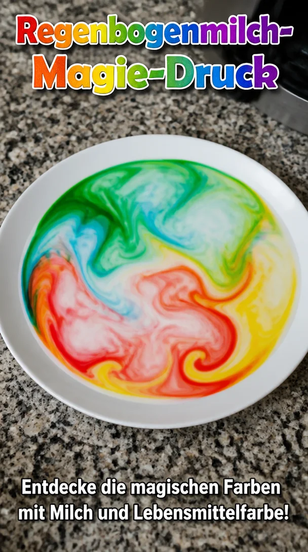 Regenbogenmilch-Magie-Druck