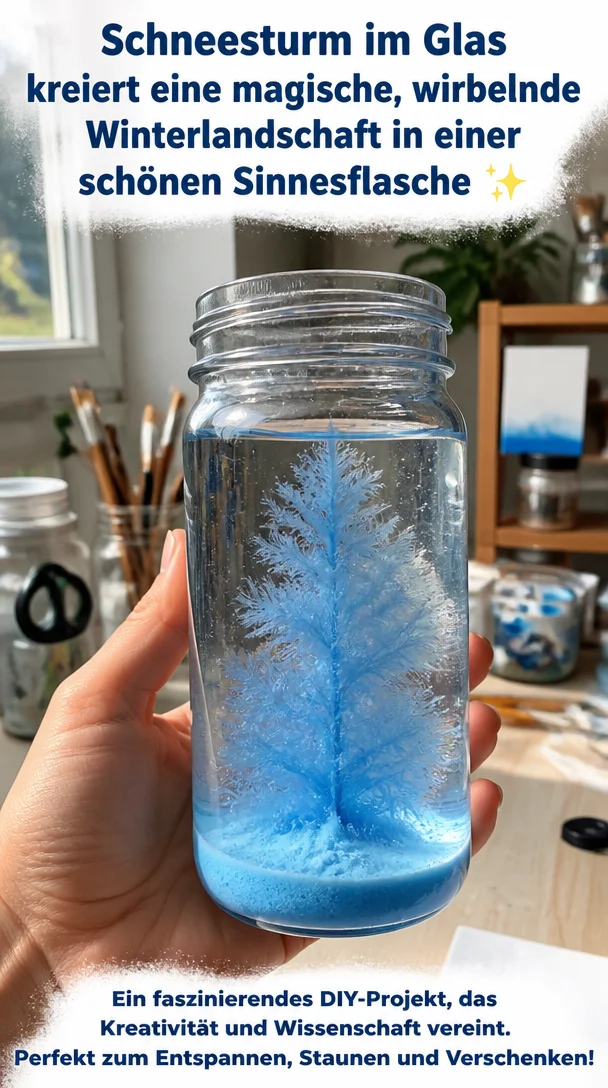 Schneesturm im Glas kreiert eine magische, wirbelnde Winterlandschaft in einer schönen Sinnesflasche ✨