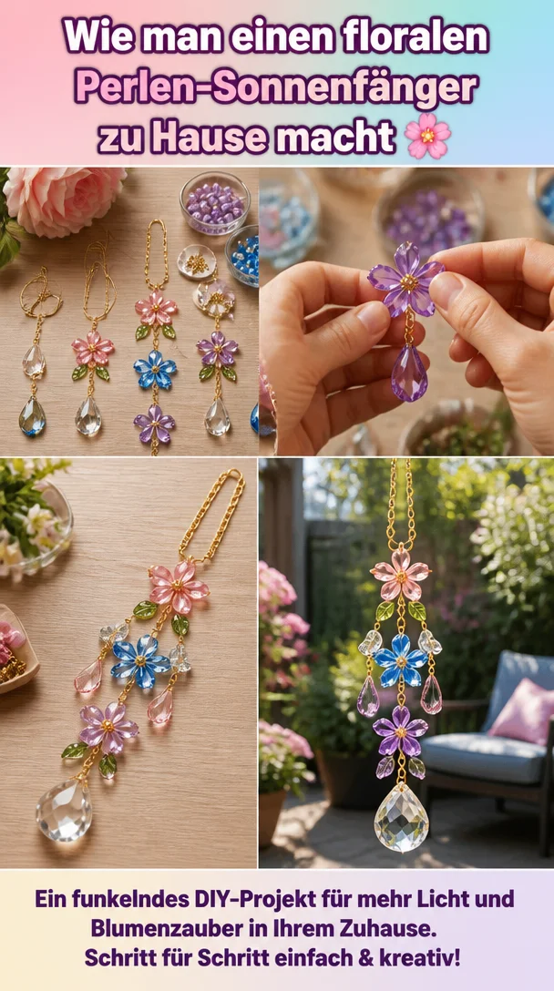 Wie man einen floralen Perlen-Sonnenfänger zu Hause macht 🌸