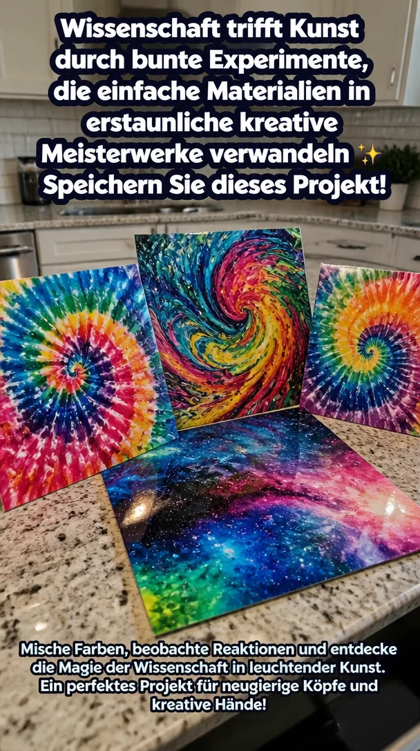 Wissenschaft trifft Kunst durch bunte Experimente, die einfache Materialien in erstaunliche kreative Meisterwerke verwandeln ✨ Speichern Sie dieses Projekt!