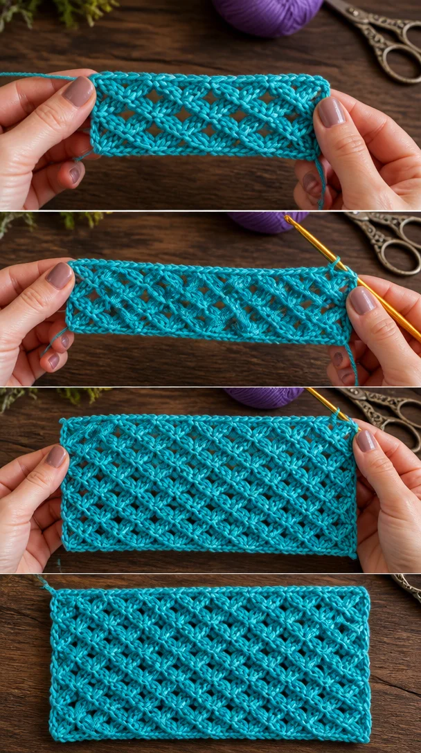 1-10: Wie sehr LIEBST du diese Textur? 😍 Dieser atemberaubende 3D-Kabel- und Spitzen-Häkelstich ist ein Wendepunkt. Würdest du ihn für eine kuschelige Decke oder einen auffälligen Schal verwenden? Teile deine Ideen und bewerte ihn unten…