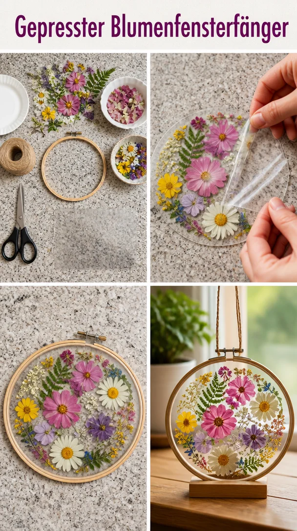 Gepresster Blumenfensterfänger