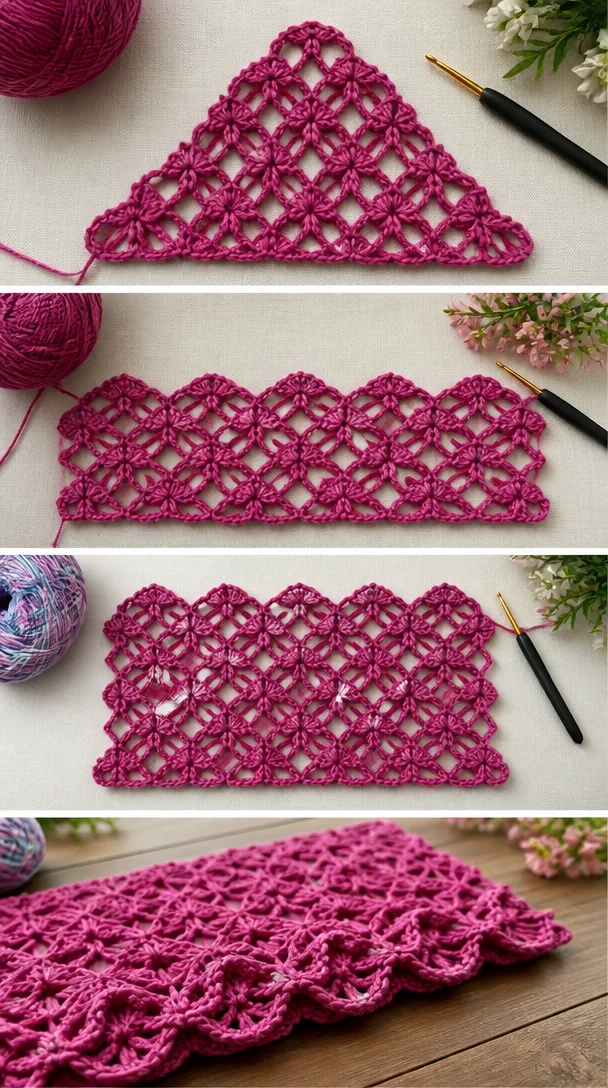 🧶 Sieht kompliziert aus, aber es macht so viel Spaß, es zu machen! 🌟 Lernen Sie, wie man diese zarten 4-Blatt-Blütencluster und gewellten Faltkanten für Ihr nächstes besonderes Projekt bastelt. Wer fügt das seiner WIP hinzu…