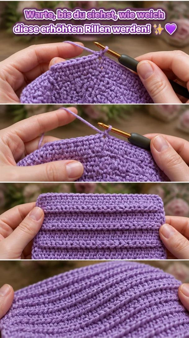 Warte, bis du siehst, wie weich diese erhöhten Rillen werden! ✨💜